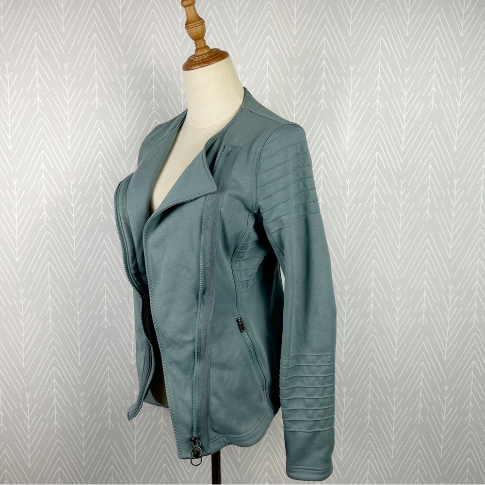 ATHLETA MOTO JACKET, Full Zip in Minimalistic Gray. - Picture 2 of 10